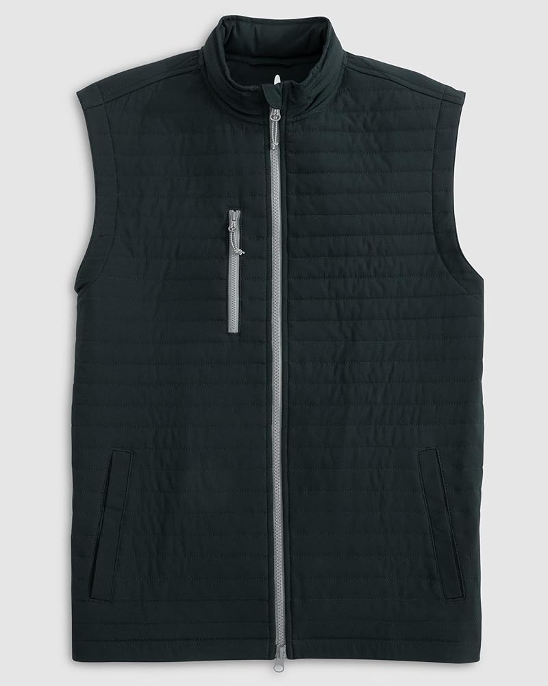 johnnie-O Crosswind Quilted Performance Vest Black/S at